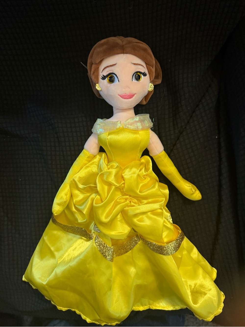 Disney Yellow Belle Plush Princess Doll with Sparkle Trim